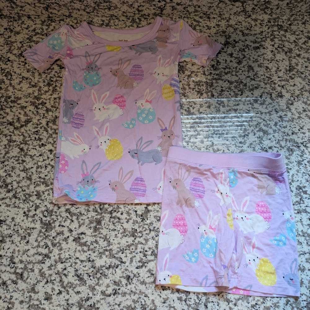 Little Sleepies Lavender Bunny & Easter Egg Pajama Set - Pastel Mix